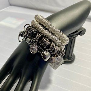 Beautiful Dark Gray/Black Charm Bracelet Set  (4)